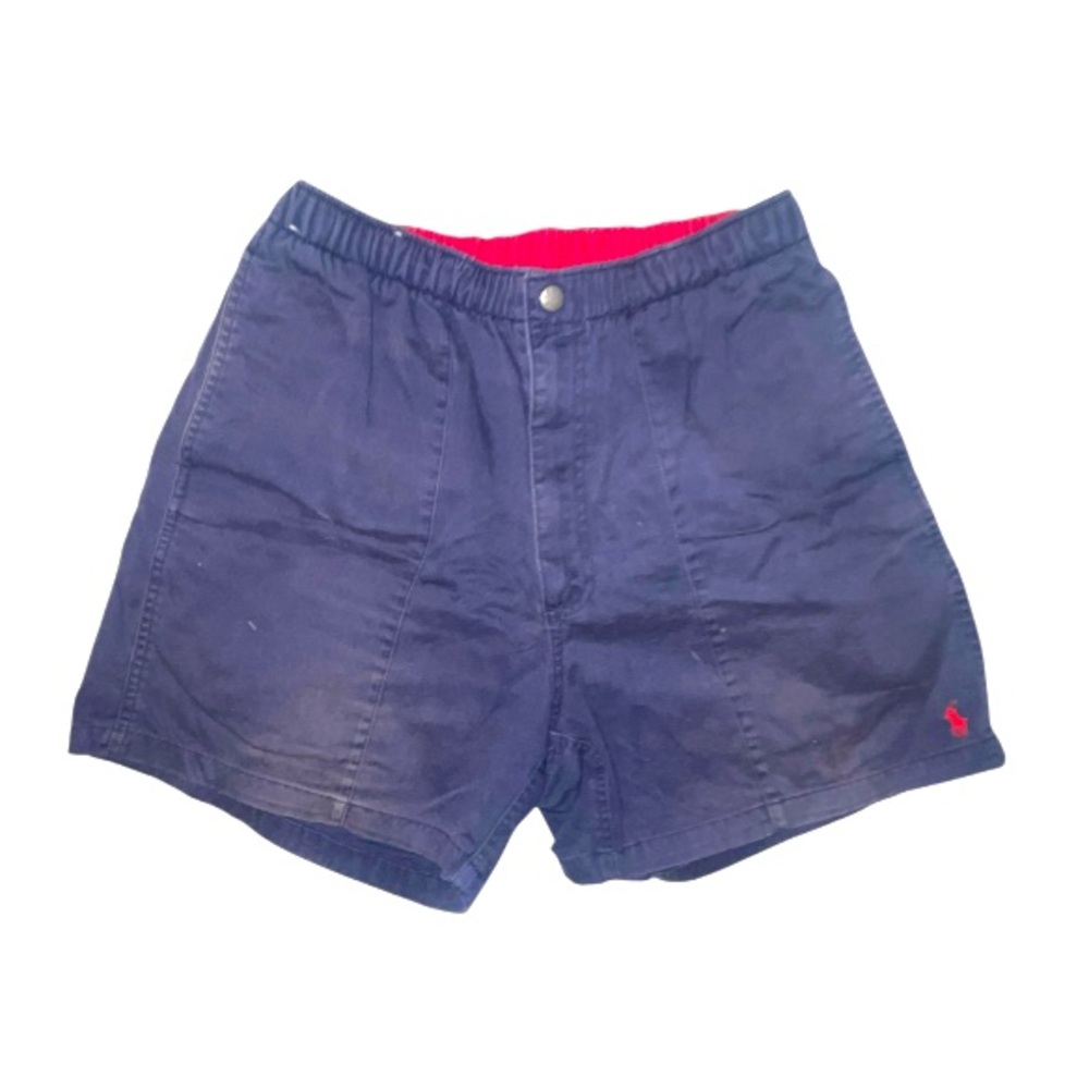 Vintage Polo Ralph Lauren Navy Shorts Elastic Drawstring Waist Size Medium